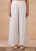 Sonam White Cotton Palazzo
