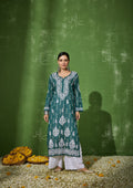 HOC Women Mira Chikankari Mulmul Straight Kurta