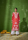 HOC Women Mira Chikankari Mulmul Straight Kurta